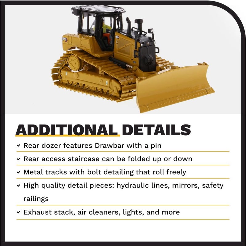 Diecast Masters ماسترز داي كاست كات كاتربيلر D6 XE LGP تراكتور دوzer مع شفرة VPAT ومشغل سلسلة عالية 1/50 نموذج داي كاست 85554 - Image 5